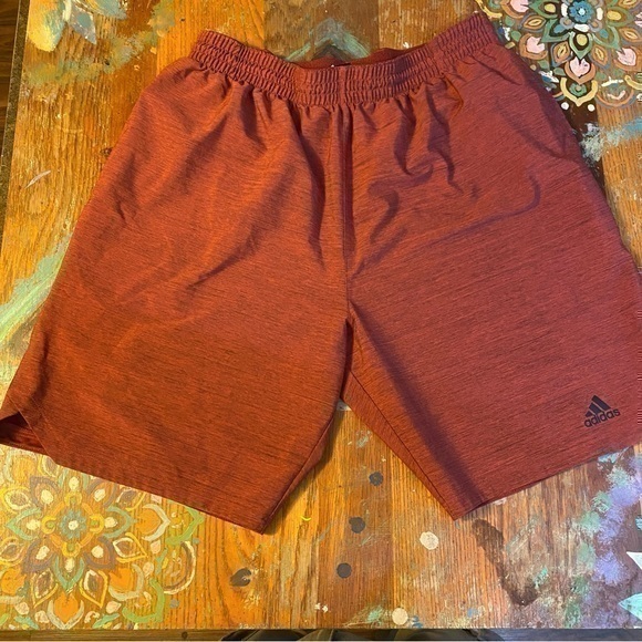 Adidas Men’s Size XL Red Elastic Waist Activewear Shorts - Picture 1 of 9